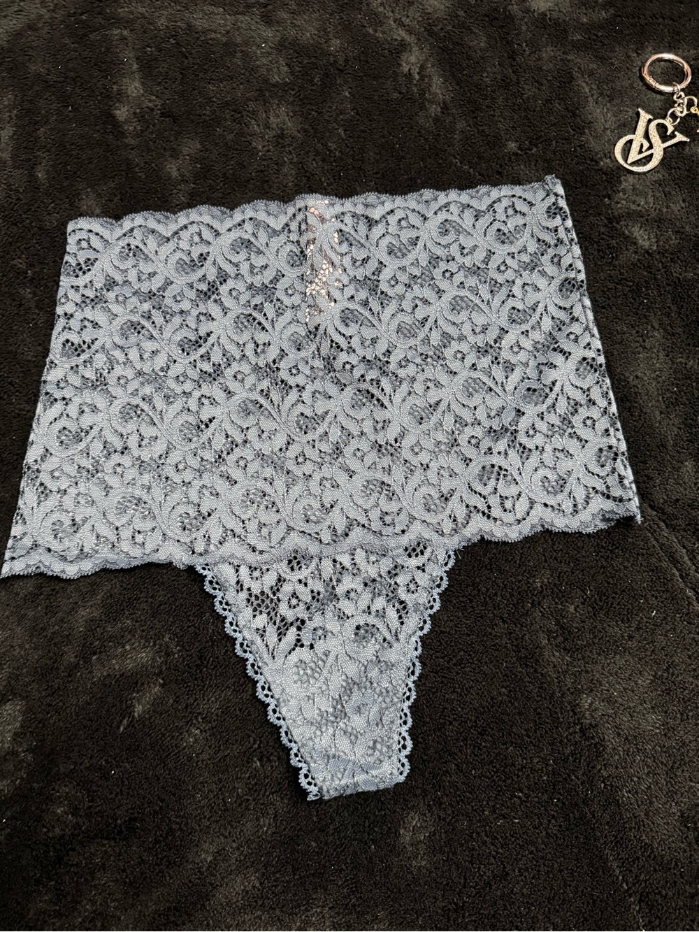 Victoria’s Secret Lace High-Waist Thong — Blue